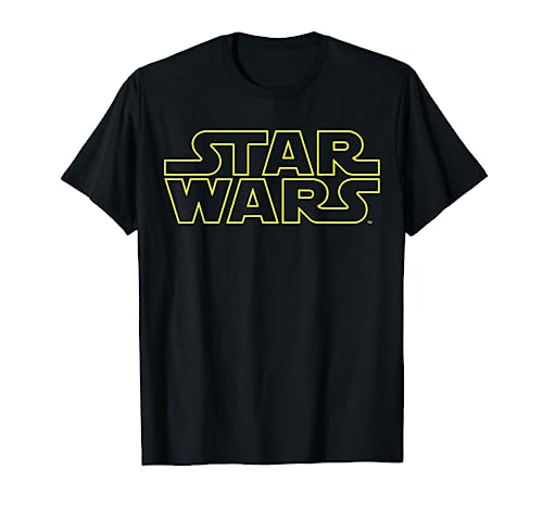 Star Wars Simple Title Logo Outline Disney+ T-Shirt