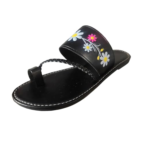 JEUROT Women's Bohemia Flat Sandals Summer Comfortable Flip Flops Clip Toe Slip On Slides Casual Walking Beach Sandal