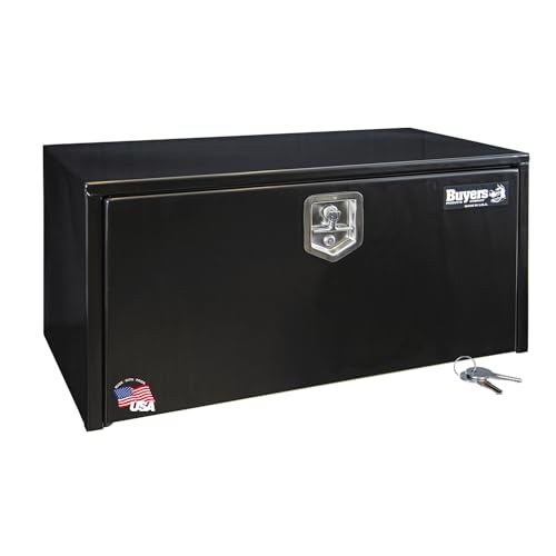 Buyers Products 1702305 Black Steel Underbody Truck Box With Lockable T-Handle Latch, 18 x 18 x 36 Inch, Made In the USA, Contractor Tool Box, Tool Chest For Storage & Organization, Durable Job Box