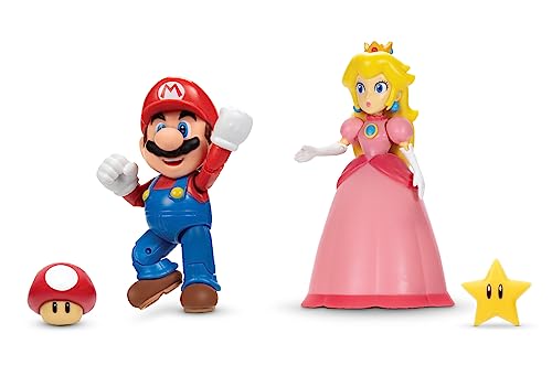 Super Mario Nintendo 4' Figure 2 Pack: Mario & Peach