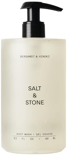 SALT & STONE Antioxidant-Rich Body Wash - Bergamot & Hinoki | Cleanse, Nourish & Soften Skin with Niacinamide & Hyaluronic Acid | Free From Parabens, Sulfates & Phthalates (15.2 fl oz)