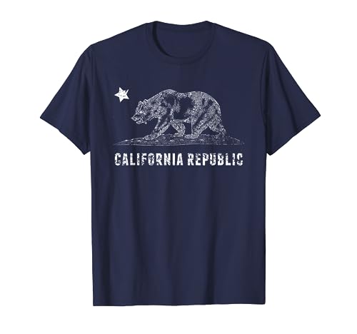 CA Republic Shirt, Bear & Star | Distressed California State