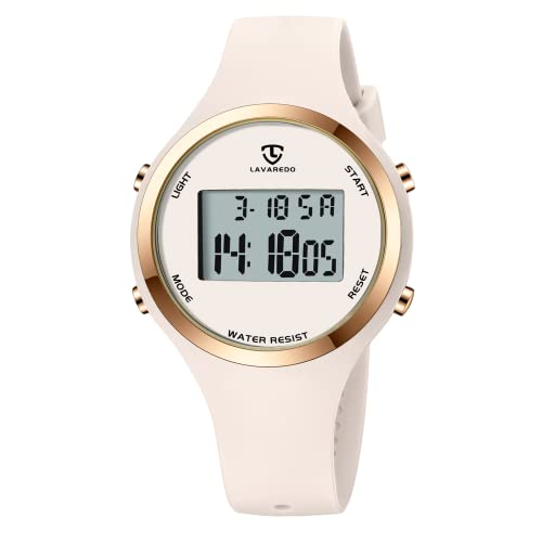 LAVAREDO Watches for Women 3ATM Waterproof Outdoor Digital Sport Watches Stopwatch Wrist Watch with Alarm Clock, Gifts for Women/Girls