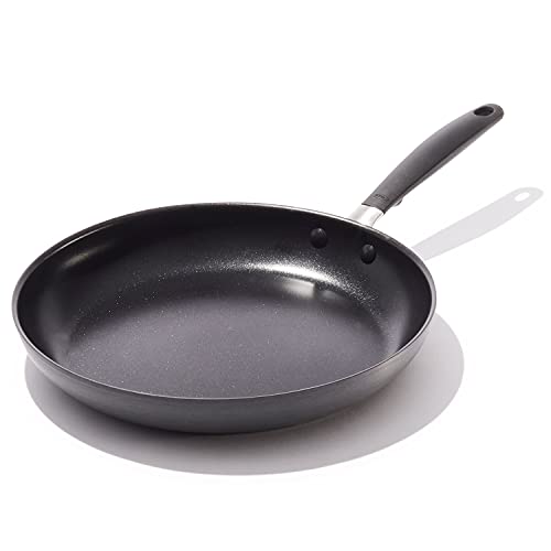 OXO Good Grips 12' Frying Pan Skillet, 3-Layered German Engineered Nonstick Coating, Stainless Steel Handle with Nonslip Silicone, Black