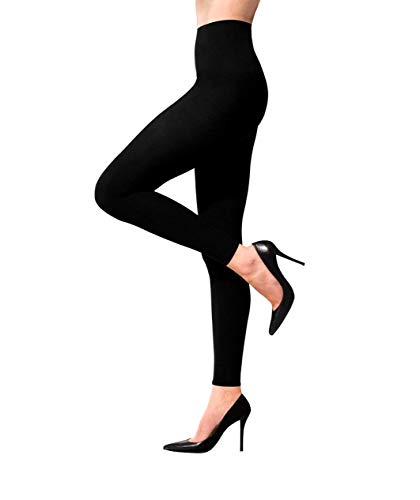 Terramed Advanced Graduated Compression Leggings Women - 20-30 mmHg Footless Microfiber Leggings Tights (Black, X-Large)
