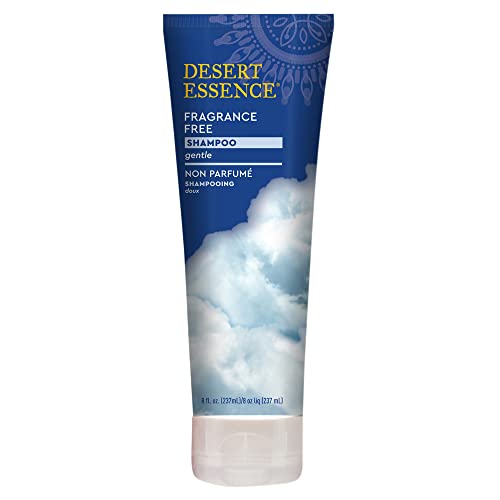 Desert Essence Fragrance Free Shampoo - Pure - 8 Fl Ounce - Unscented - Gloss & Shine - Strengthens Hair - Soft & Revitalized - Green Tea - Vitamins & Minerals - Jojoba Oil