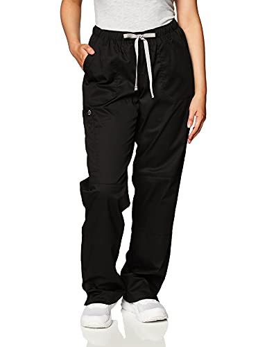 WonderWink WonderWORK Women’s Straight Leg Cargo Pant — Black, Medium