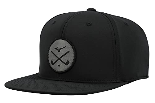Mizuno Standard Crossed Clubs Snapback Hat, Black, One Size Fits All