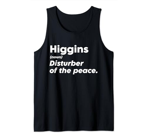 Funny Higgins 'Disturber of the Peace' Custom Personalized Tank Top