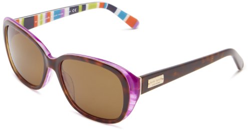 Kate Spade New York Women's Hilde Cat-Eye Sunglasses, Tortoise & Purple Polarized, 54 mm