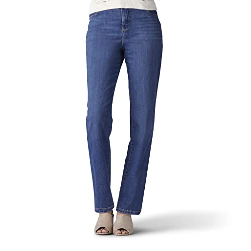 Lee Women's Missy Instantly Slims Classic Relaxed Fit Monroe Straight Leg Jean, Seattle, 16