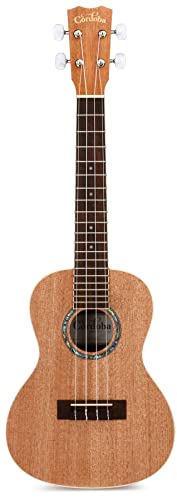 Cordoba 15CM Concert Ukulele - Hand Crafted With Mahogany Top, Back & Sides, Authentic Abalone Rosette & Satin Finish & Premium Italian Aquila Strings - For Beginners & Professionals