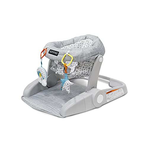 Summer Infant Learn-to-Sit 2-Position Floor Seat (Heather Gray) – Sit Baby Up in This Adjustable Baby Activity Seat Appropriate for Ages 4-12 Months – Includes Toys, Funfetti Neutral