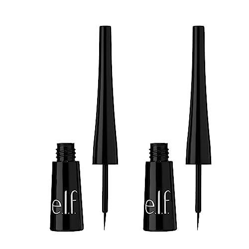 e.l.f. Expert Liquid Liner (Pack of 2), High-Pigmented, Extra-Fine Liquid Eyeliner For Precise Definition, Long-Lasting, Vegan & Cruelty-Free, Jet Black