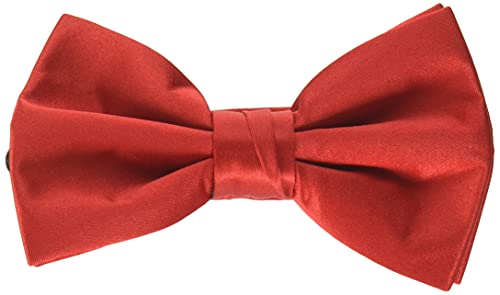 Stacy Adams Men's Satin Solid Bow Tie, Fire Red, One Size