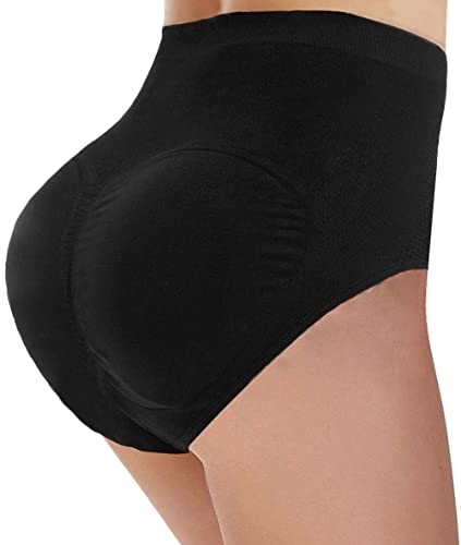 CeesyJuly Womens Padded Booty Booster Butt Lifter Shaper Firm Control Panties Black