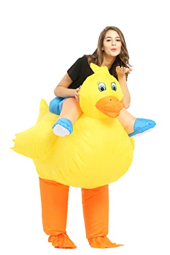 JYZCOS Inflatable Yellow Duck Costume Hen Stag Night Halloween Animal Fancy Dress (Adult Duck)