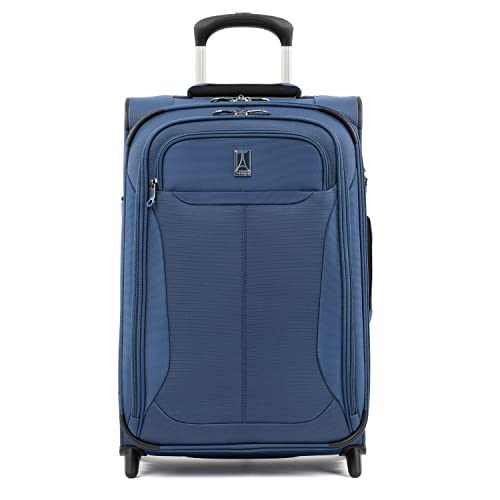 Travelpro Tourlite Softside Expandable Upright 2 Wheel Luggage, Lightweight Suitcase, Men and Women, Blue, Carry-On 22-Inch