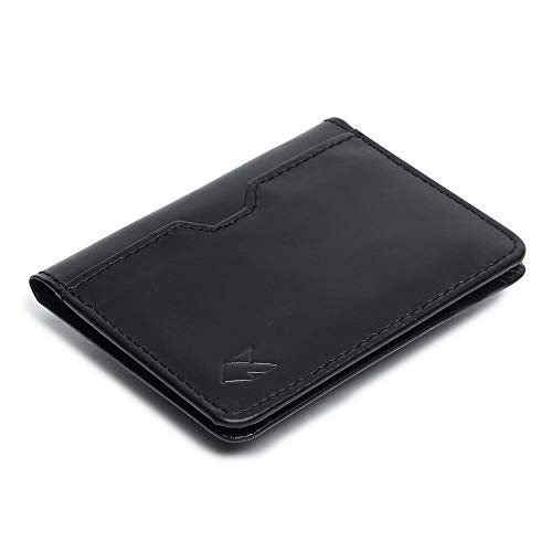 FOXHACKLE Leather Credit Card Holder for Men and Women, Thin Bifold RFID Blocking Wallet, Slim Front Pocket Minimalist Wallet, Small Black Color Card Case.