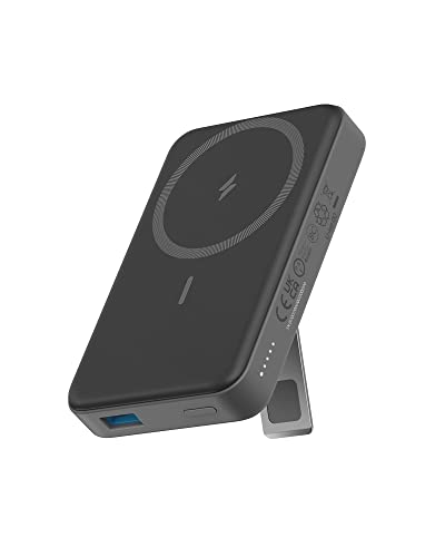 Anker Magnetic Battery, 10,000mAh Foldable Wireless Portable Charger with Stand, 20W USB-C Power Delivery for iPhone 15/15 Plus/15 Pro/15 Pro Max, iPhone 14/14 Pro / 14 Pro Max/13/12 Series