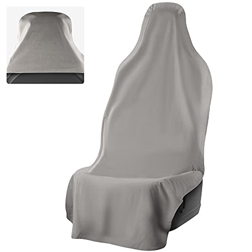 Waterproof SeatShield UltraSport Front Seat Cover - Waterproof Car Seat Cover, Waterproof Seat Covers for Cars, Driver Seat Cover, Car Seat Towel Cover After Gym, Waterproof Car Seat Protector - Gray