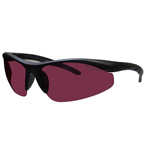 proSPORT Rose Pink Tinted Polarized Sport Sunglass Durable TR90 Black Frame Non Slip Rubber Nose & Ear Pieces.
