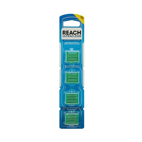 REACH Listerine Ultraclean Access Flosser Refill Heads | Dental Flossers | Refillable Flosser | Effective Plaque Removal | Mint Flavored | 28 ct, 1 Pack, Package May Vary