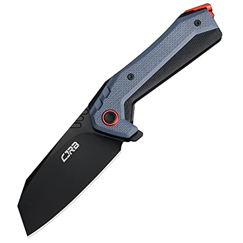 CJRB CUTLERY Tactical Knife Tigris (J1919) AR-RPM9 Powder Steel Black PVD Blade Black&Blue G10 Handle Pocket Knife Folding Knife EDC Knife