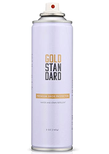 Gold Standard Premium Water-Repellent Shoe Protector Spray – 5 Oz. Suede Shoe Protector Spray Waterproof Formula Repels Water and Stains - Leather, Nubuck, Suede, Canvas, White Sneaker Protector Spray