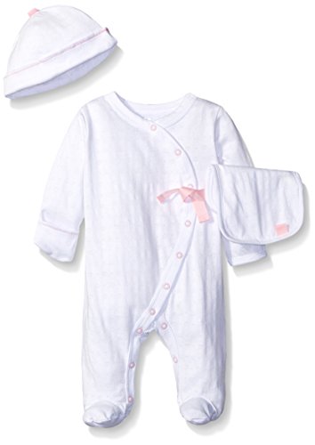 Amy Coe Baby Girls' Heart Shape with Bow Take Me Home Set, White, 6-9 Months