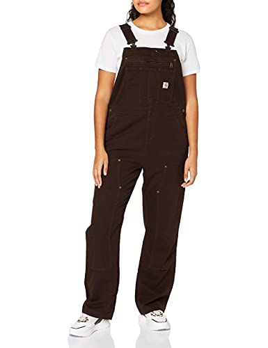 Carhartt Womens Crawford Double Front Bib Overalls Coveralls, Dark Brown, X-Small US