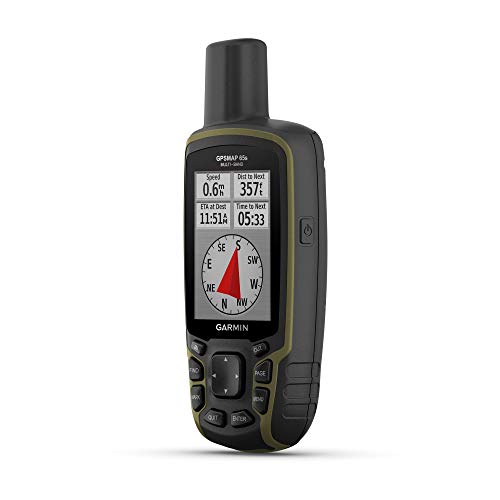 Garmin GPSMAP 65s, Button-Operated Handheld with Altimeter and Compass, Expanded Satellite Support and Multi-Band Technology, 2.6' Color Display
