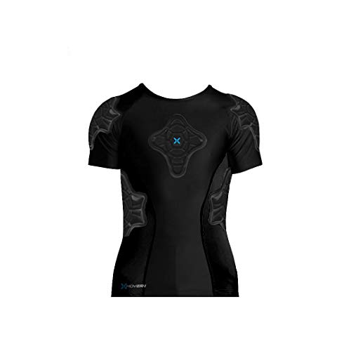 Hover-1 Protective Mens Compression Padded T-Shirt, Black, Medium