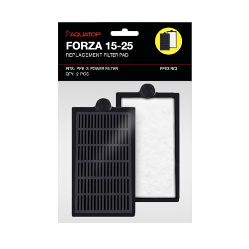 Aquatop FORZA 80 GPH Power Filter for Aquariums – For 15-25 Gallon Tanks, Great for Salt & Freshwater Tanks, Keeps Water Crystal Clear, Advanced Filtration Design, PFE-3