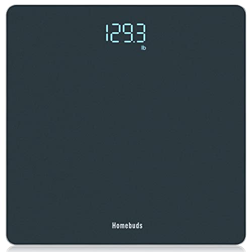 Homebuds Digital Bathroom Scale for Body Weight, Weighing Professional Since 2001, Crystal Clear LED and Step-on, Batteries Included, 400lb/180kg, Blue