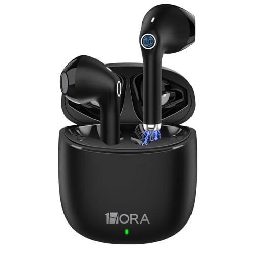 1 Hora Wireless Earbuds Bluetooth 5.3, Sports Headphones Deep Bass in-Ear Earphones, Premium Sound with Charging Case, Compatible with iPhone, Android Smartphone, Tablet, Laptop