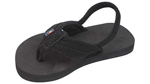 Rainbow Sandals Kid's Grombow's Soft Top Rubber w/Neoprene Strap, Black, Kid's 09-10 w/backstrap B(M) US