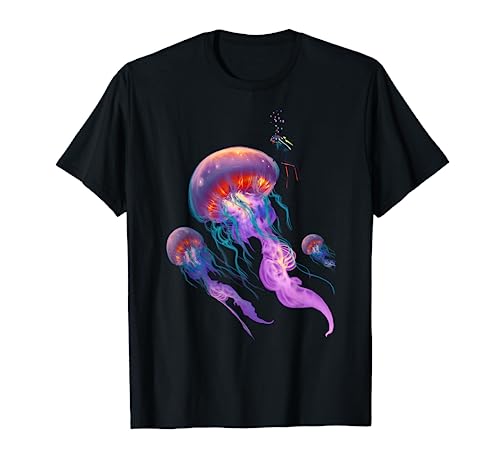 Jellyfish t-shirt beautiful jelly fish with scuba diver