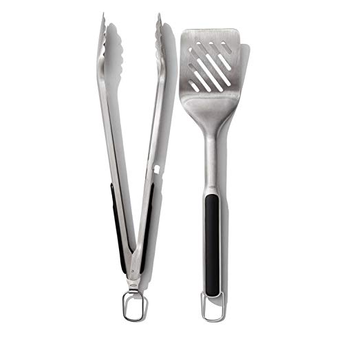 OXO Good Grips Grilling Tools, Tongs and Turner Set, Black