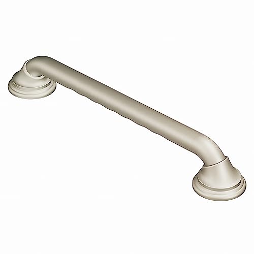 Moen Brushed Nickel Bathroom Safety 24-Inch Designer Safety Shower Grab Bar with Curled Grip for Handicapped or Elderly, LR8724D3GBN