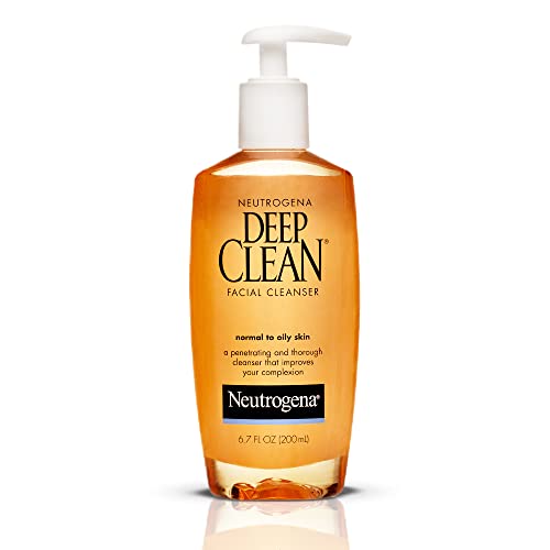 Neutrogena Deep Clean Daily Facial Cleanser with Beta Hydroxy Acid for Normal to Oily Skin, Alcohol-Free, Oil-Free & Non-Comedogenic, 6.7 fl. oz