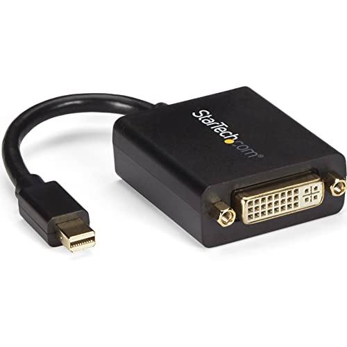 StarTech.com Mini DisplayPort to DVI Adapter - Mini DP to DVI-D Converter - 1080p Video - VESA Certified - mDP or Thunderbolt 1/2 Mac/PC to DVI Monitor - mDP 1.2 to DVI Single-Link Dongle (MDP2DVI)