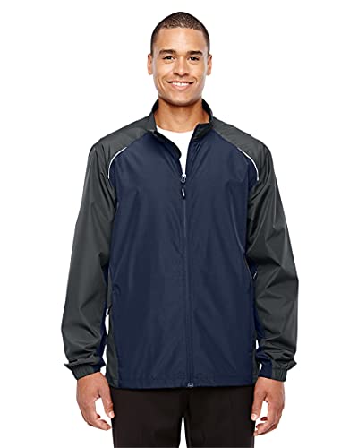 AFC Men's Lightweight Nylon Windbreaker Wind & Water Resistant Jacket (Navy/Carbon, X-Large)
