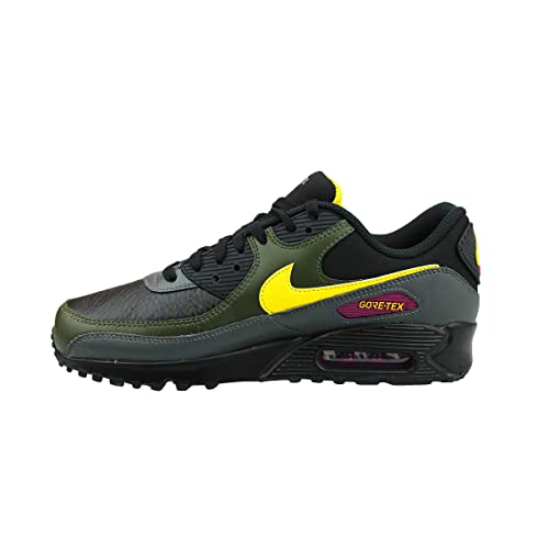 Nike mens Air Max 90 GTX Shoes, Black/Tour Yellow-cargo Khaki, 11