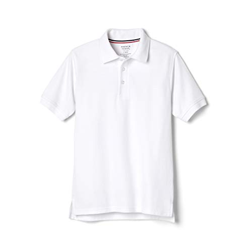 French Toast boys Short Sleeve Pique (Standard & Husky) Polo Shirt, White, 10-12
