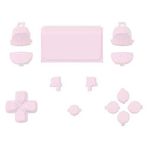eXtremeRate Replacement D-pad R1 L1 R2 L2 Triggers Touchpad Action Home Share Options Buttons for ps4 Controller, Cherry Blossoms Pink Full Set Buttons Repair Kit for ps4 Slim Pro Controller