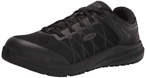 KEEN Utility Men's Vista Energy Low Height Sneakers Composite Toe Industrial Work Shoes, Black/Raven, 11