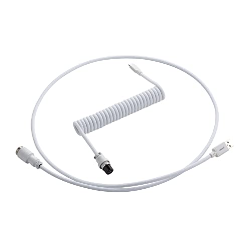 CableMod Pro Coiled Keyboard Cable (Glacier White, USB A to USB Type C, 150cm)