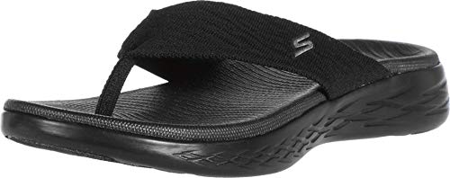 Skechers womens On-the-go 600 - Sunny Flip Flop, Black, 8 US