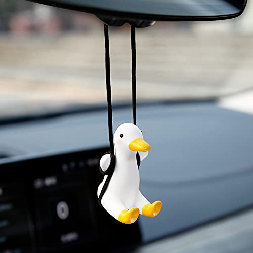 YGMONER Super Cute Swinging Duck Car Mirror Hanging Ornament Car Interior Accessories (Duck), right